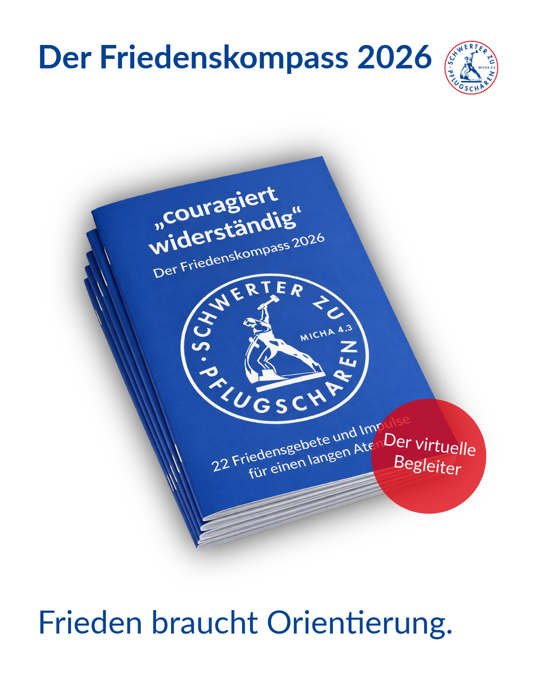 Ein Stapel des Friedenskompass 2026 couragiert widerständig