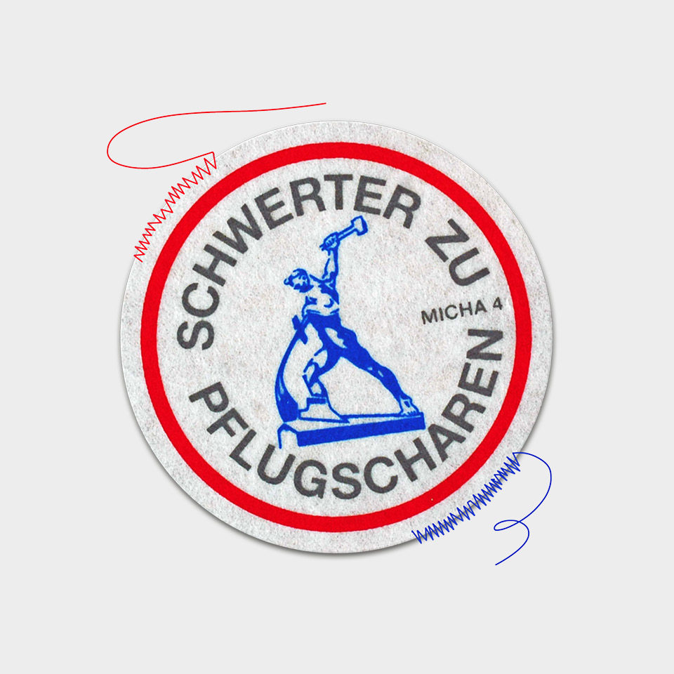 Aufnäher "Schwerter zu Pflugscharen" - Zeichen setzen gegen den Krieg!